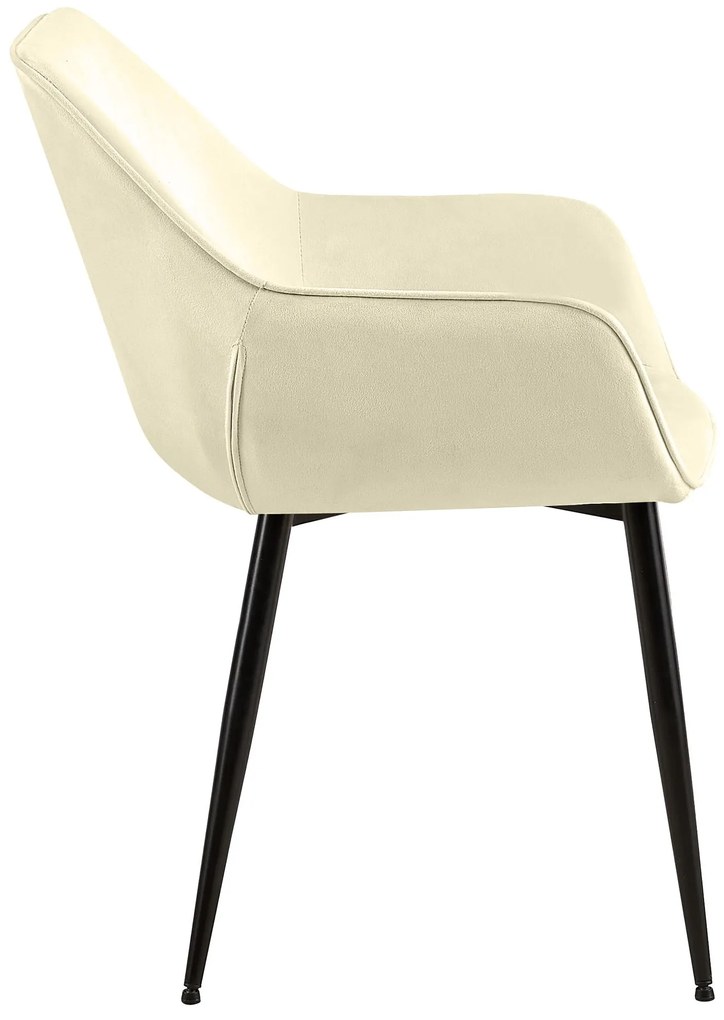 Sada 2 ks jedálenskej stoličky Luena zamat - krémová