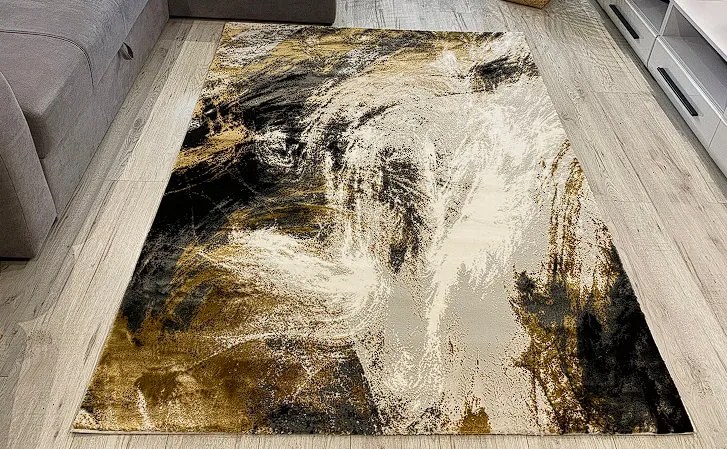 HU Hnedo-sivý moderný koberec Artiste 25299A-Hneda-siva Rozmer: 80x150 cm