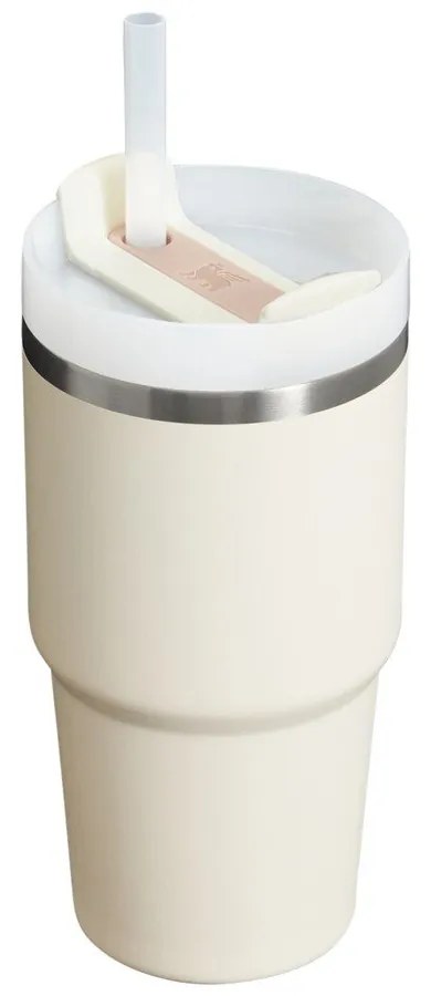 Krémovobiela termoska so slamkou z nehrdzavejúcej ocele 600 ml Quencher H2.0 FlowState Tumbler Cream – Stanley