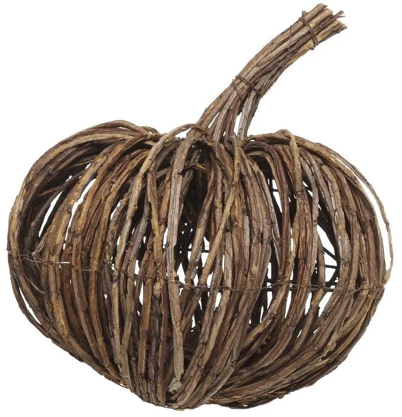 Hnedá prútená dekorácia tekvice Pumpkin - Ø 30*28 cm