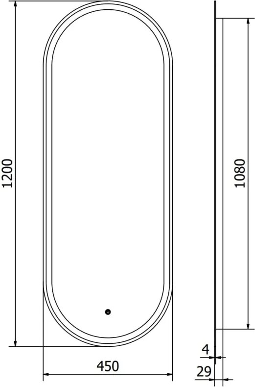 Mexen Bono osvetlené kúpeľňové zrkadlo 45 x 120 cm, LED 6000K, proti zahmlievaniu - 9816-045-120-611-00