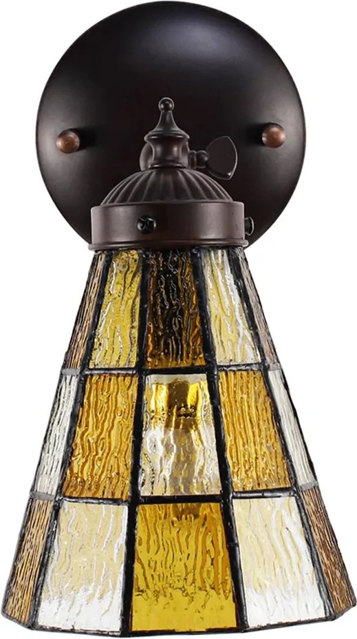 Závesná Tiffany lampa so žltými obdĺžnikmi Chessboa - 17*12*23 cm E14/max 1*40W