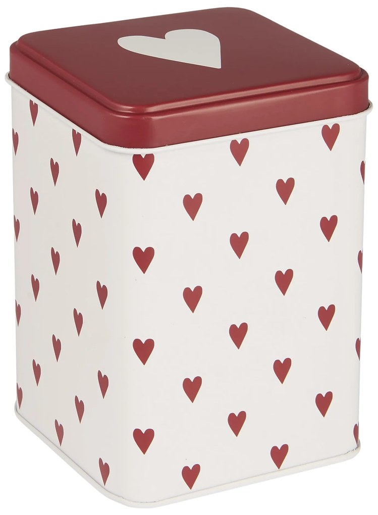 Ib Laursen Plechová dóza Hearts Tall Square
