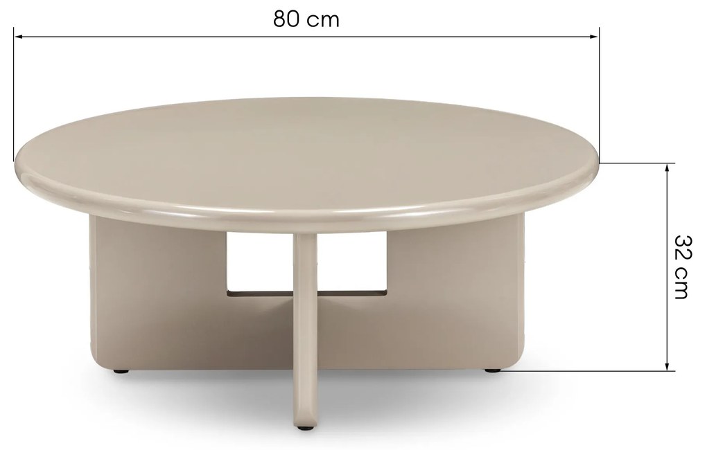 Konferenční stolek Vinto 80 cm béžový