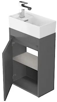 Cersanit - SET B107 Crea skrinka + Crea 40 umývadlo, Šedá, S801-281
