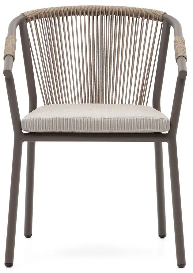 Béžová kovová záhradná stolička Xelida - Kave Home