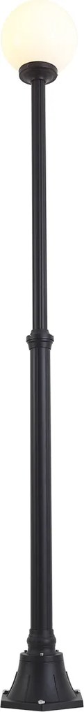 Klasická vonkajšia stojaca lampa čierna s opálovým sklom 210 cm IP44 - Champs