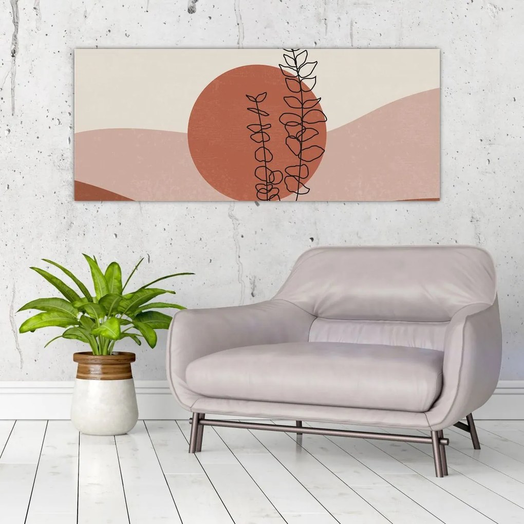Obraz - Boho listy N⁰1 (120x50 cm)