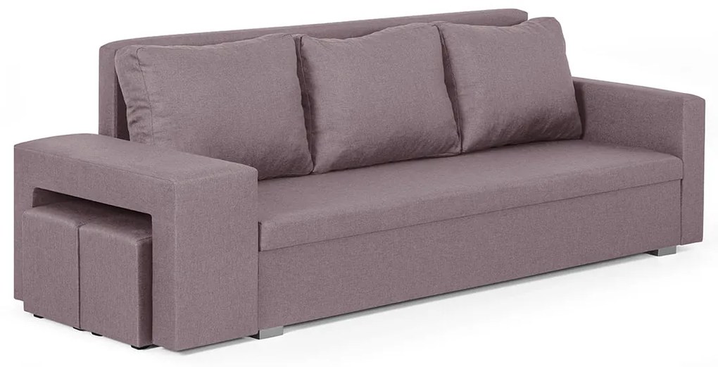 Trojmiestna pohovka s funkciou spania DOLAR II Ružová