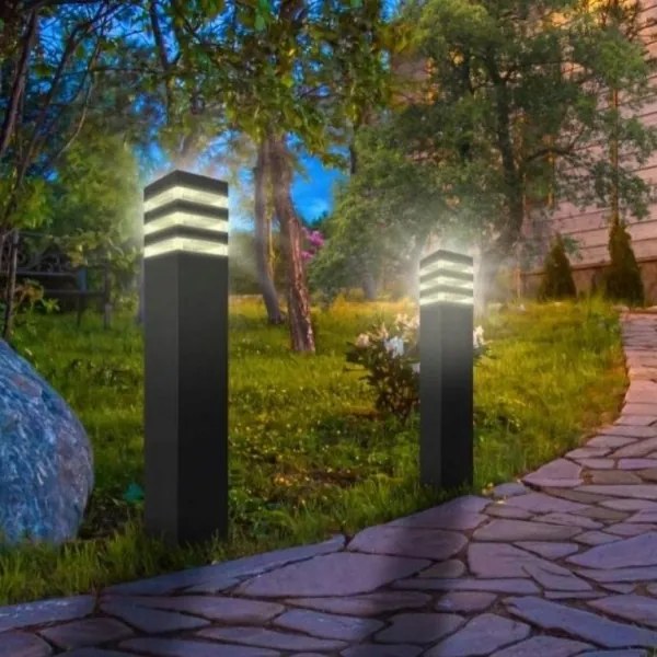 Vonkajšia lampa so senzorom TEKSAS 1xE27/12W/230V IP44 44 cm antracit