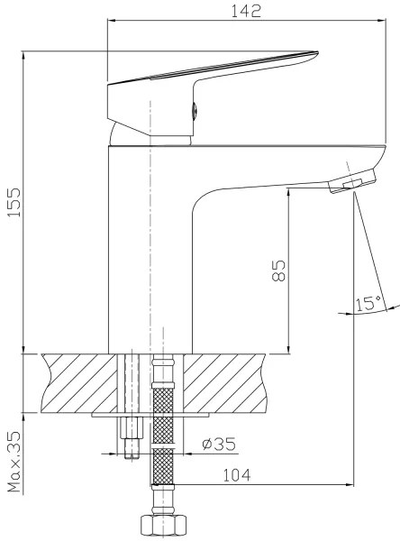 Aqualine - Umývadlová batéria LOTTA lesklý chróm