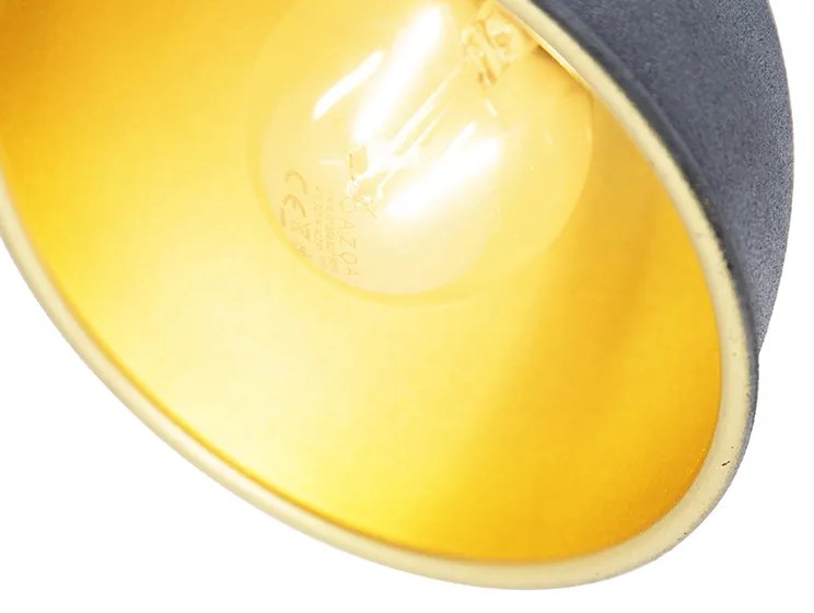 Priemyselná nástenná lampa betón s medeným nastaviteľným - Liko