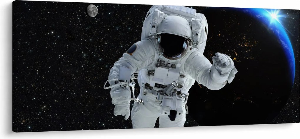 Obraz - Astronaut vo vesmíre (120x50 cm)