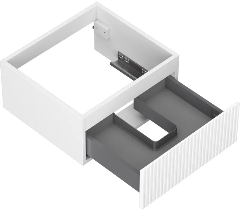Mexen Rivel, kúpeľňová skrinka pod umývadlo 50 cm, 1 zásuvka, drážkovaná, biela matná, 91A20-05023-1-BF01