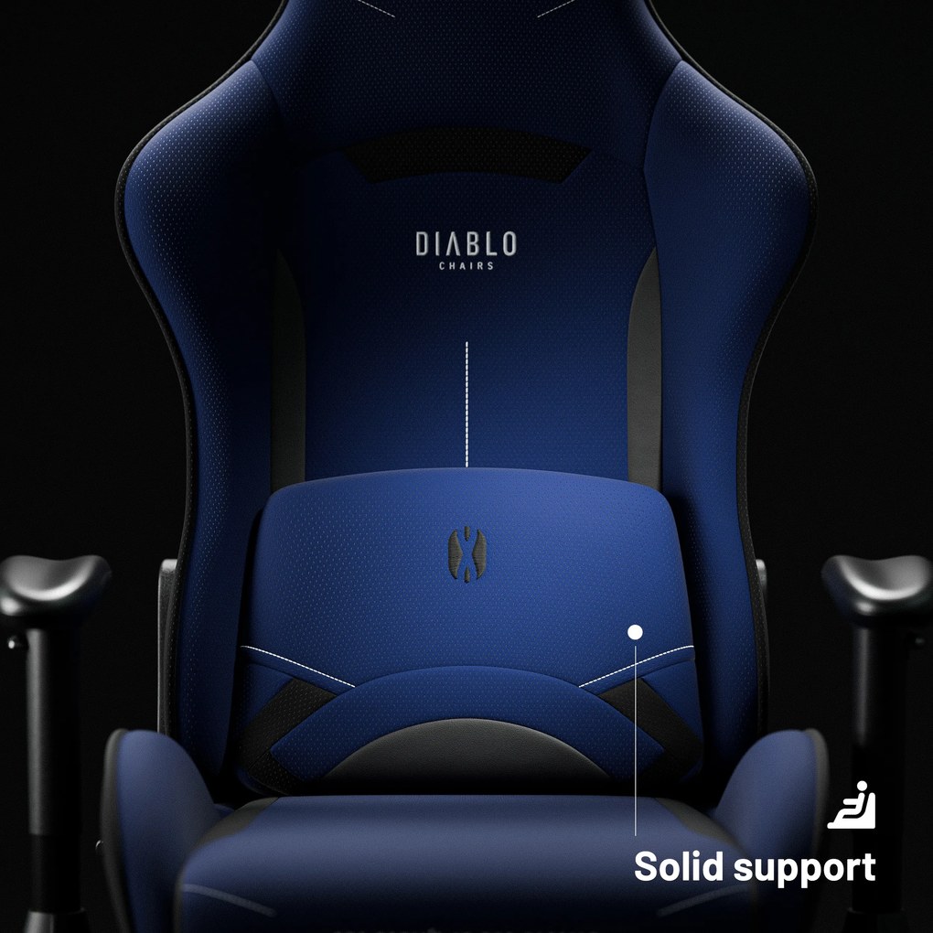 Herná stolička z tmavomodrej látky Diablo X-Starter