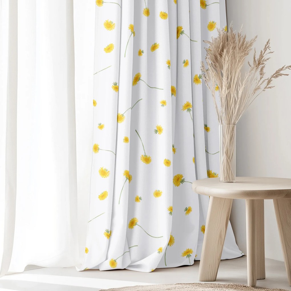 Goldea bavlnený záves - púpavy 140x150 cm