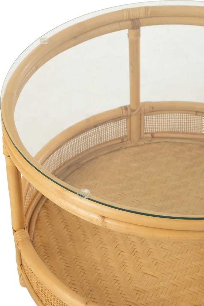 Prírodný ratanový coffee stolík Jovelyne Rattan - Ø 70*47cm