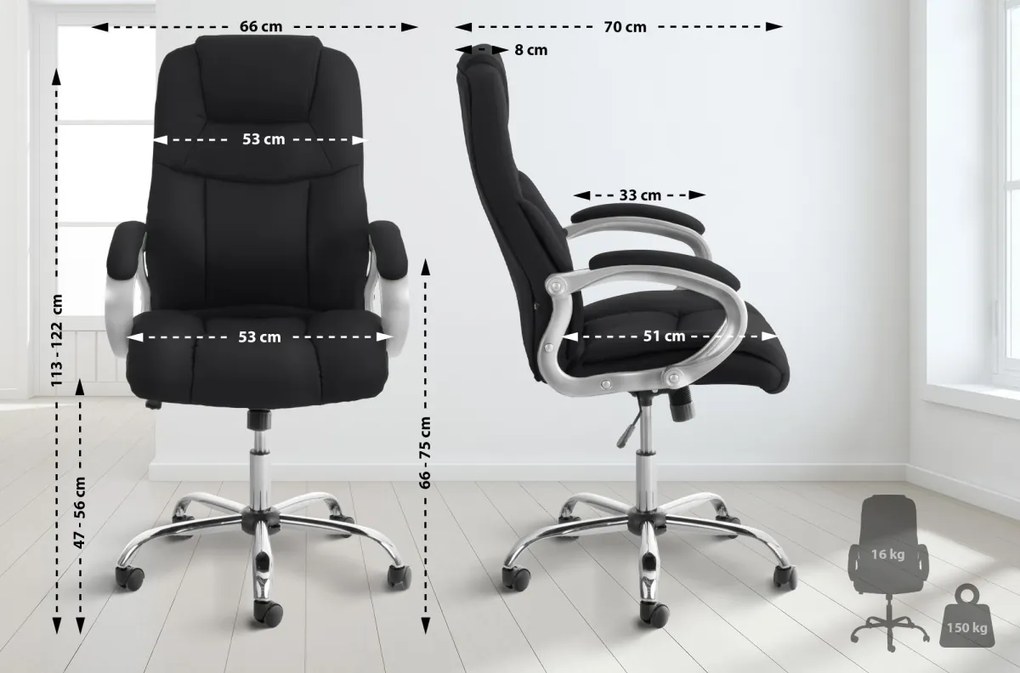 Design-Shop Kancelárska XXL stolička DS19616001 - Čierna