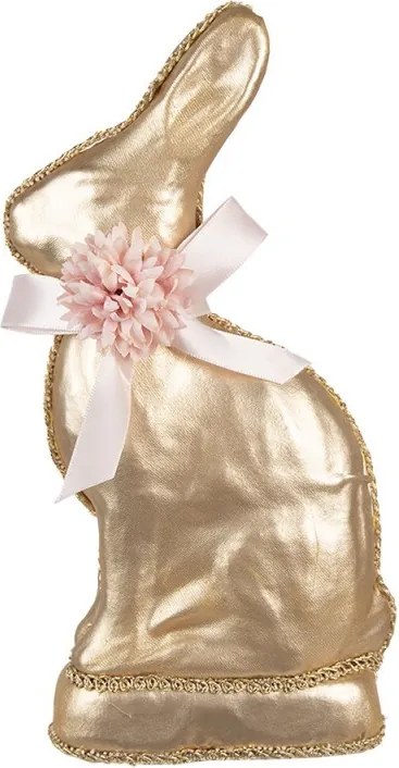 Dekorácia zlatý králik s mašľou Fancy - 11*5*22 cm