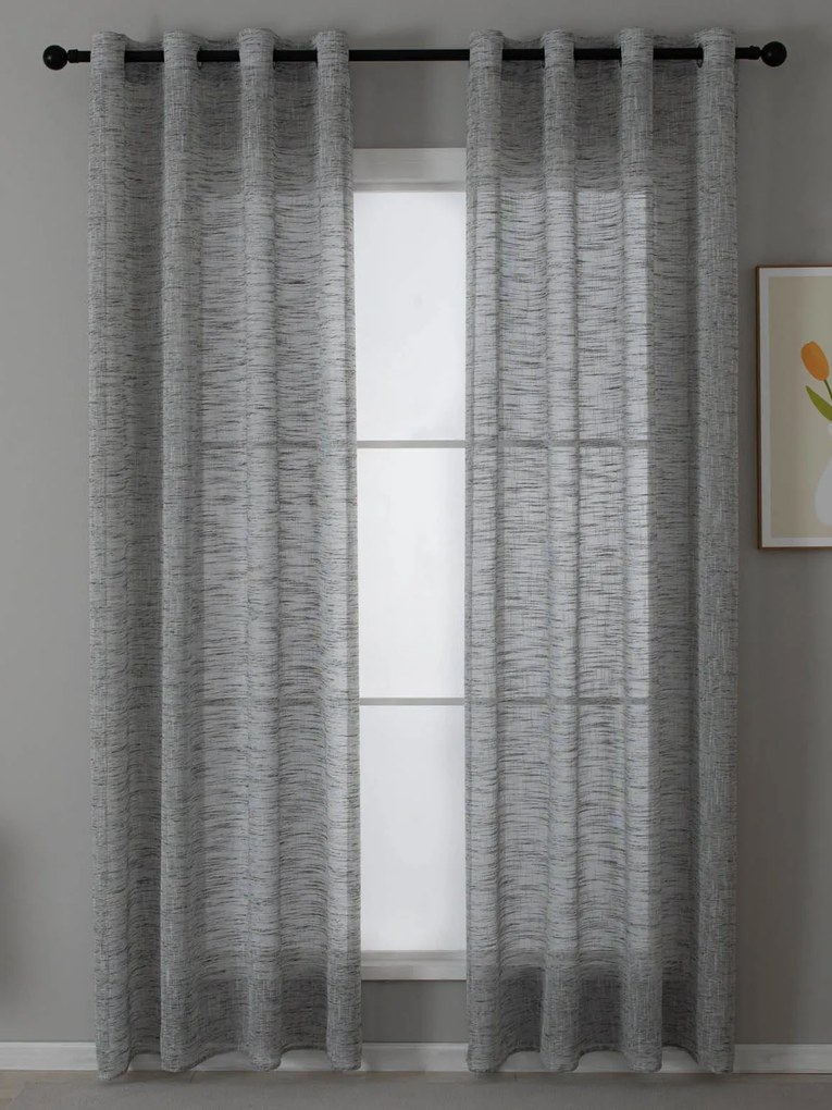 Závesy Leonardo sivočierna – 140 × 180 cm (2 ks)