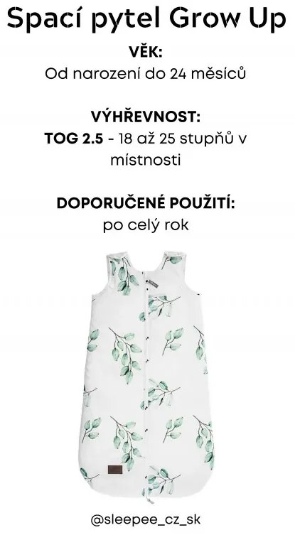 Spací vak Sleepee Grow Up Eukalyptus