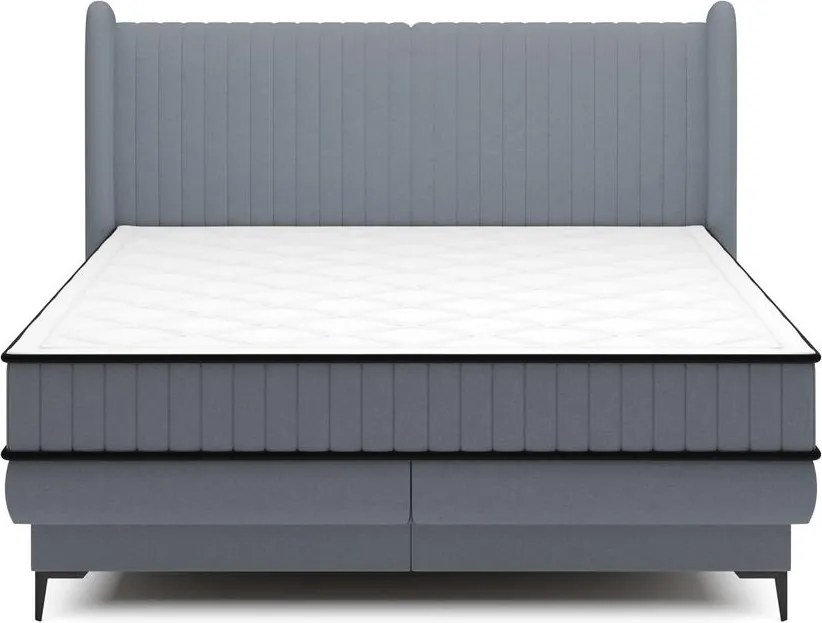 Manželská posteľ 140cm Dalmo (rošt/úl. priestor) (grafit/čierna)