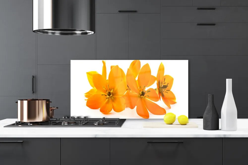 Nástenný panel  Oranžové kvety 100x50 cm