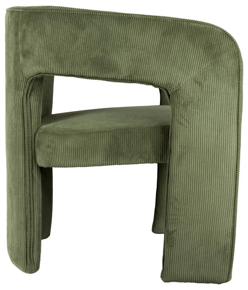 Zelené menčestrové kreslo Vigor – Leitmotiv