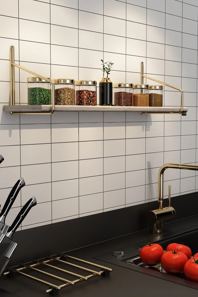 Kuchynská polica DUVAR 60 cm zlatá