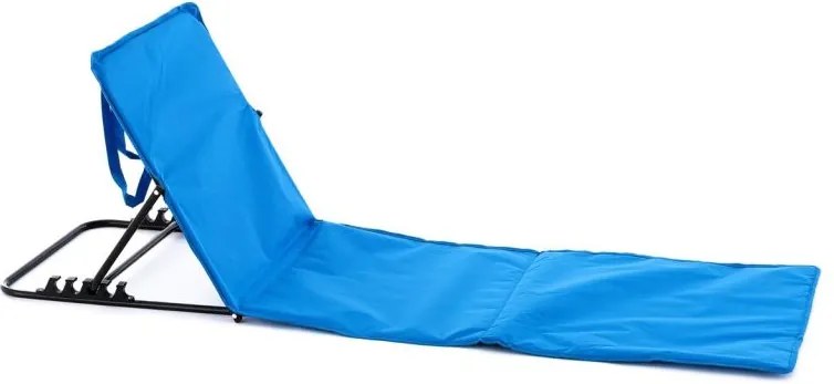 Nastaviteľná plážová podložka s operadlom, modrá, 2 ks