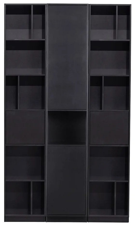 Čierna modulárna knižnica z borovicového dreva 120x210 cm Finca – WOOOD