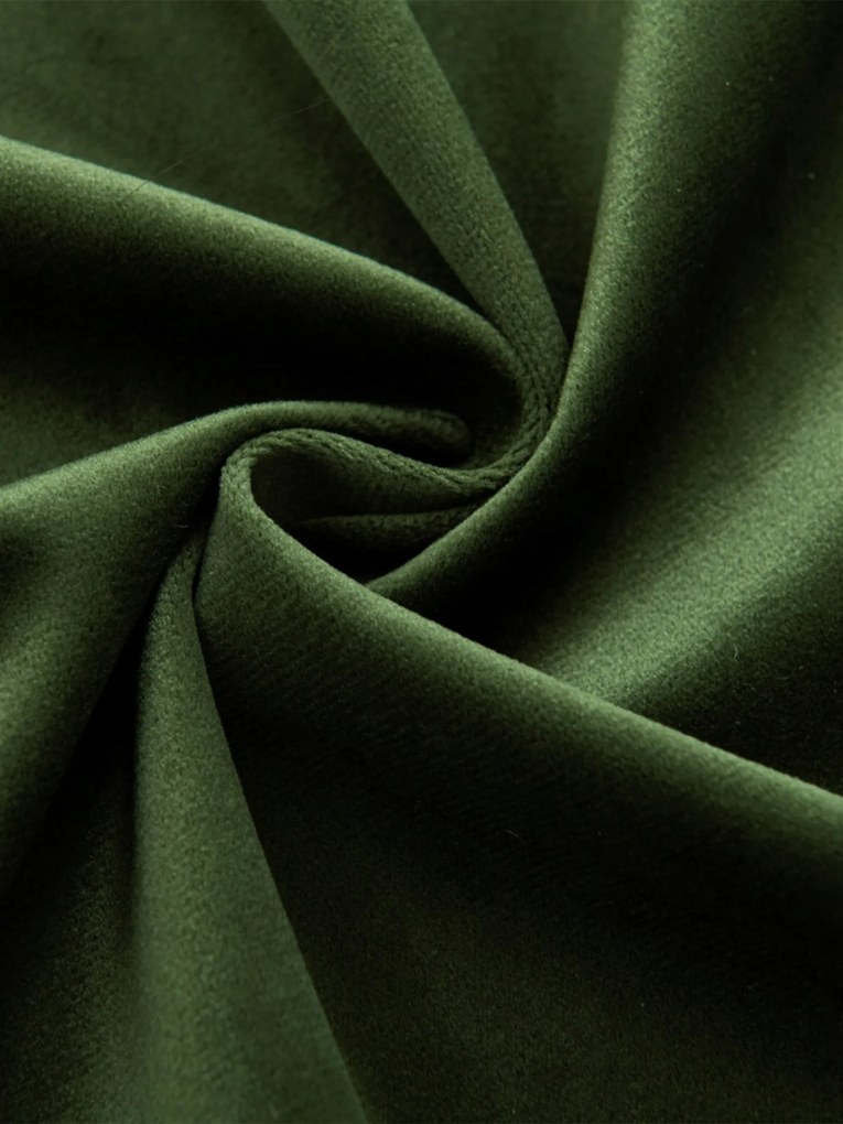 Zamatové zatemňovacie závesy Cesar tmavo zelené - 140 x 250 cm (2ks) - riasiaca stuha