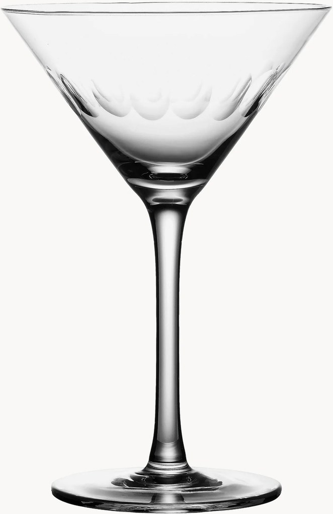 Ručne fúkané krištáľové poháre na martini Lens, 2 ks