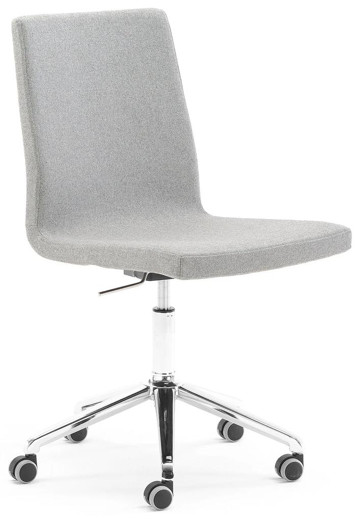 Konferenčná stolička PERRY, s aktívnym sedadlom, šedé čalúnenie