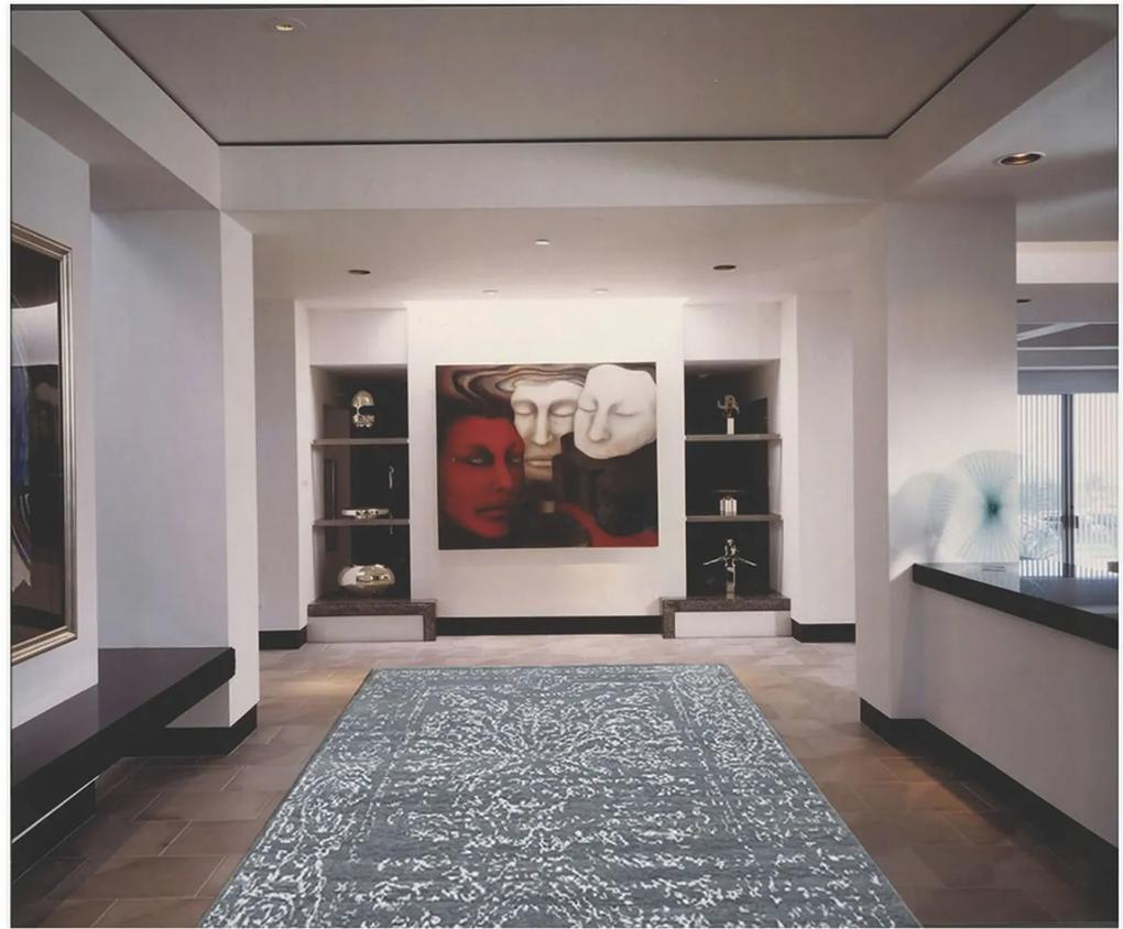 Diamond Carpets koberce Ručne viazaný kusový koberec Diamond DC-JK 2 Light grey / silver - 140x200 cm