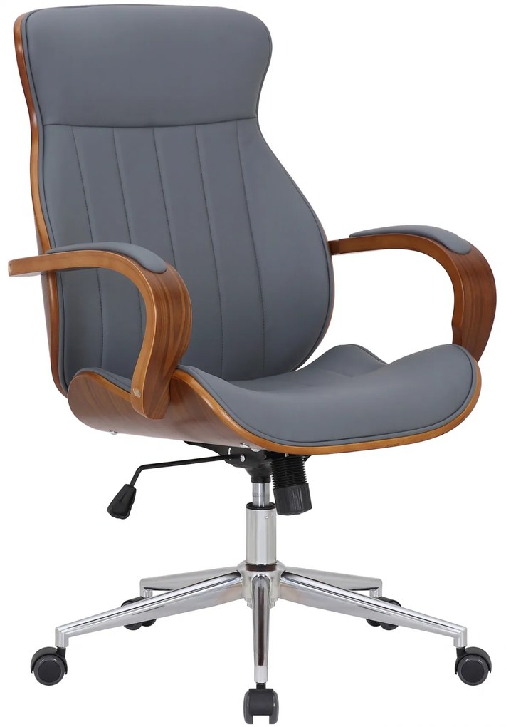 Design-Shop Kancelárska stolička Melilla - drevo orech - Sivá