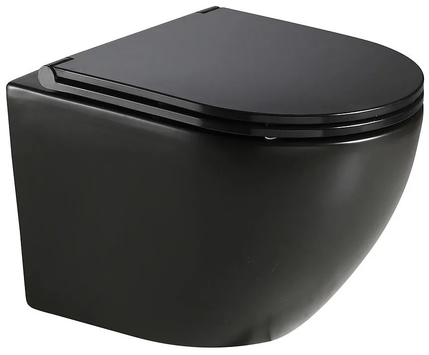 Závesná misa čierna Robin to s doskou volne padajúca