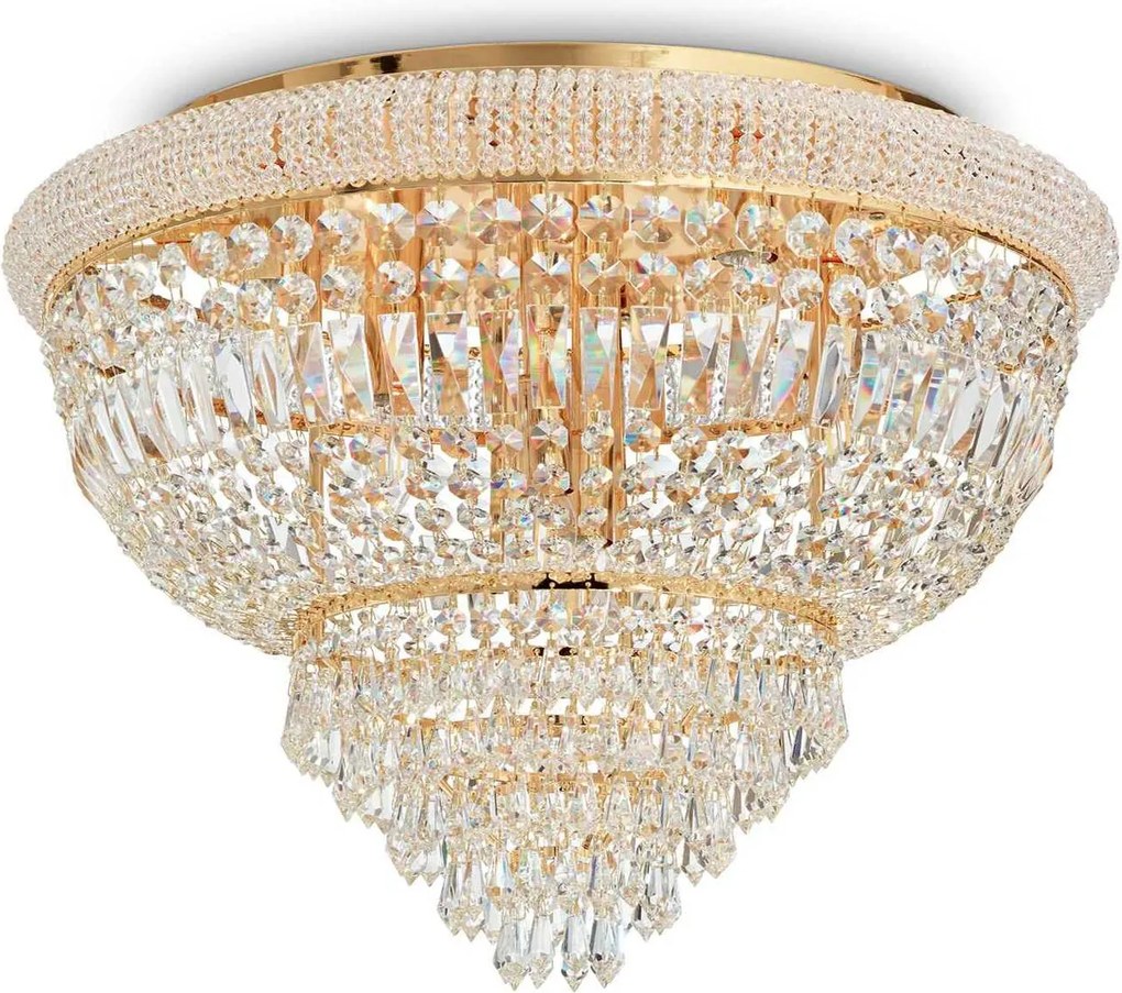 Prisadené stropné svietidlo Ideal Lux Dubai PL24 Ottone 243498 E14 24x40W Ip