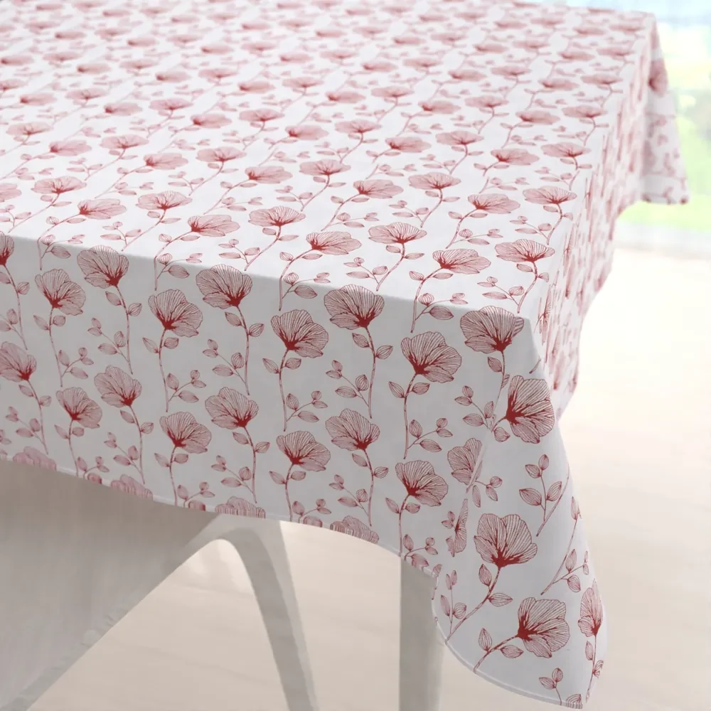 Biante Bavlnený štvorcový obrus Sandra SA-253 Červené poľné kvety 60x60 cm