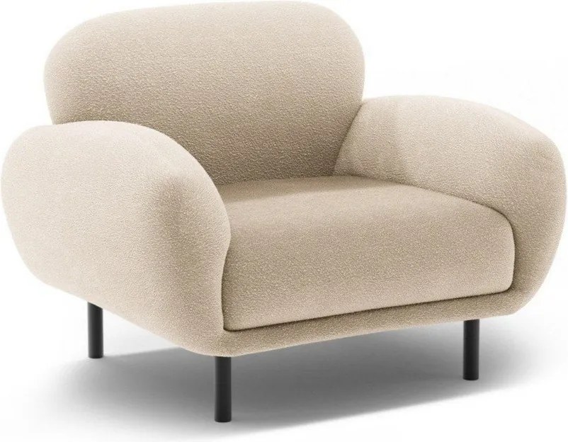 Béžové kreslo z textílie buklé Poppy – Micadoni