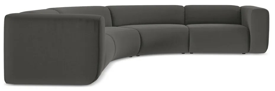 Sivá zamatová rohová pohovka Ekahi – Makamii