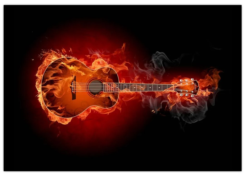Obraz horiace gitara