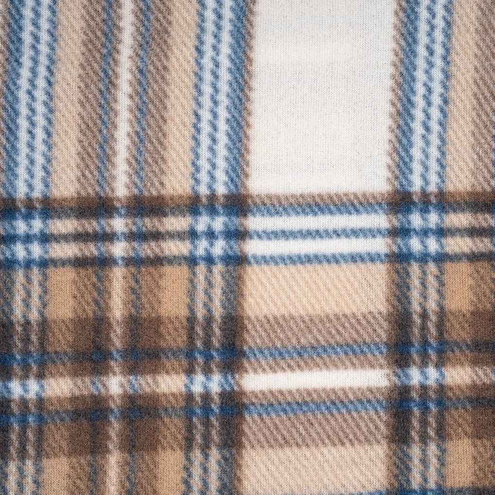 Jahu Deka fleece hnedomodrobiela, 150 x 200 cm