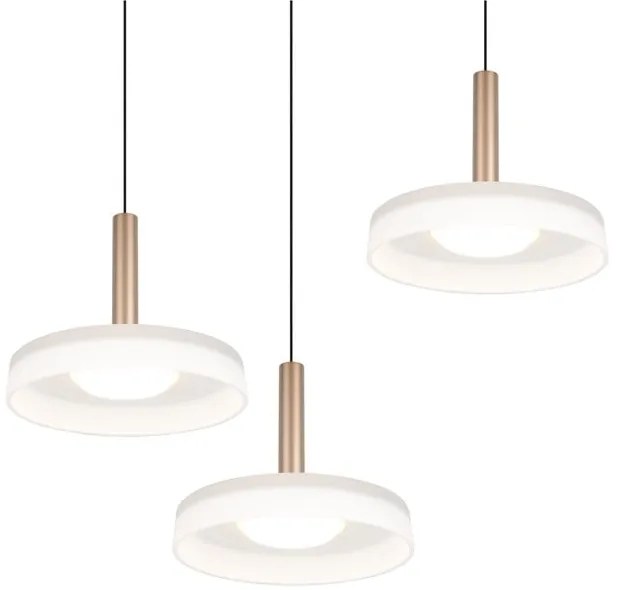 LED stmievateľné závesné svietidlo v čierno-bielo-zlatej farbe so skleneným tienidlom ø 35 cm Celeste – Trio