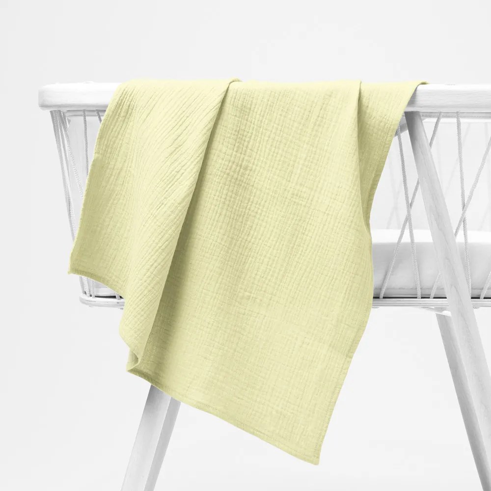 Biante Mušelínová plienka/dečka Nature MSN-071 Svetlá vanilkovo žltá - ZVÝHODNENÁ SADA 3 KS 70x70 cm - Sada 3 ks