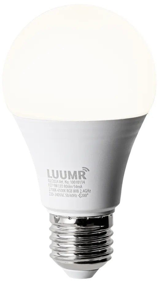 Sada 5 ks Inteligentné LED žiarovky E27 A60 matné RGBW 9W 806lm 2700-6500K