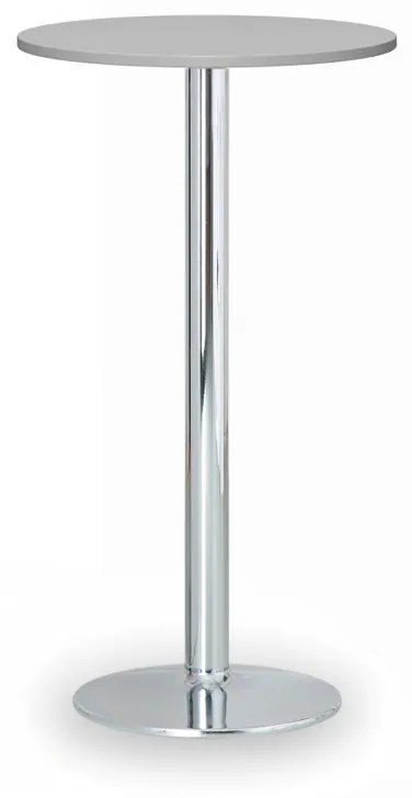 Koktailový stôl OLYMPO II, priemer 600 mm, chrómovaná podnož, doska sivá