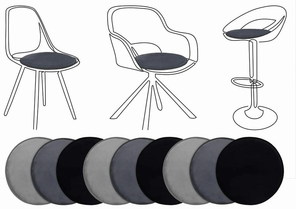 Podsedák na stoličku MARIE 36 cm - šedý