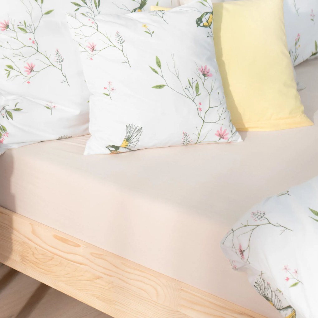 Goldea jersey elastická plachta - béžová 140 x 200 cm