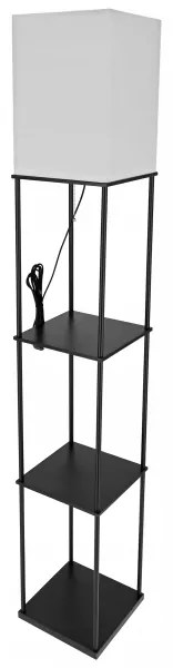 Stojacia lampa s policami 1xE27/40W/230V čierna/biela